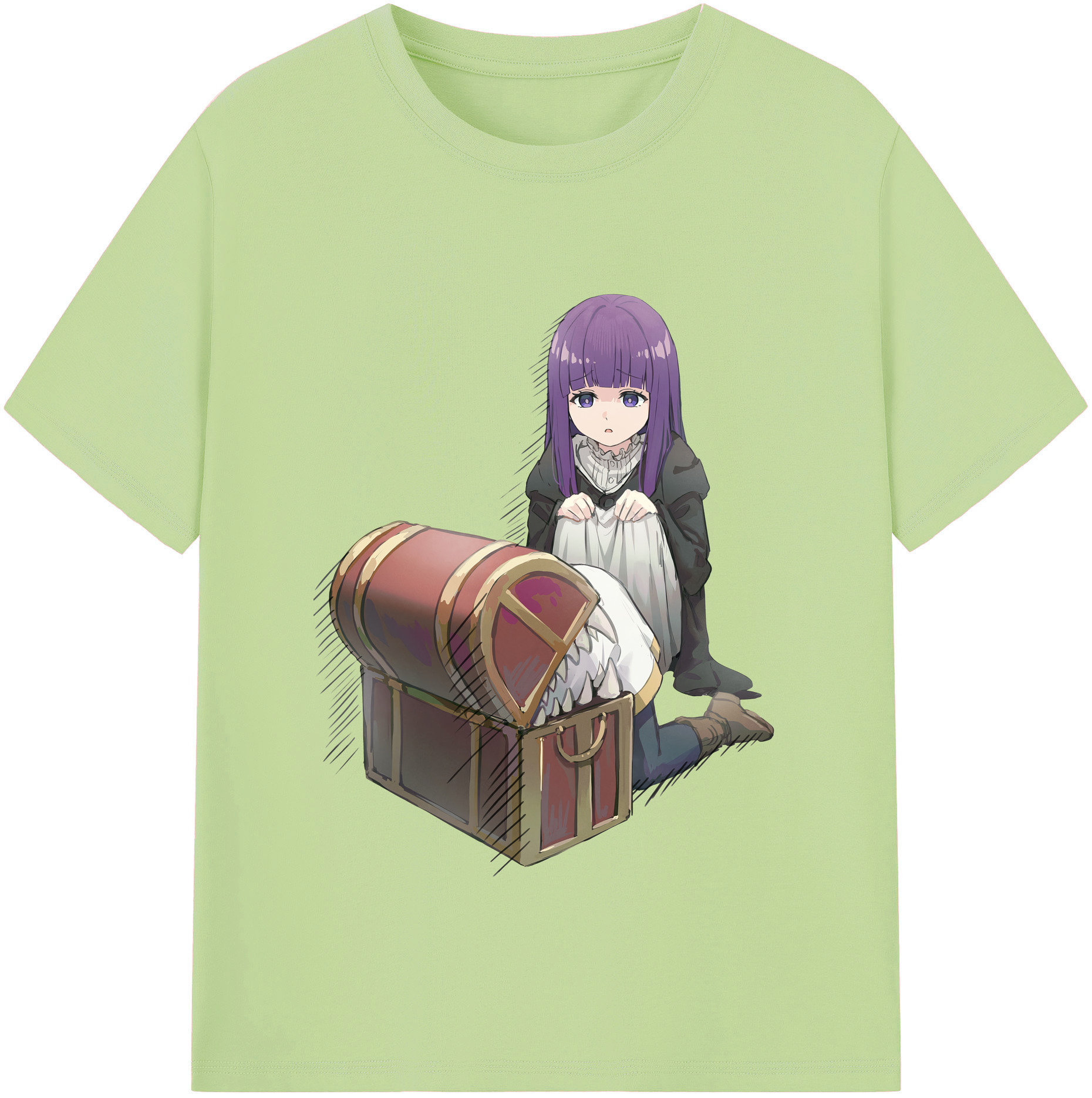 （画像用） 葬送のフリーレン Frieren 綿100％半袖Tシャツ（フロントプリント）